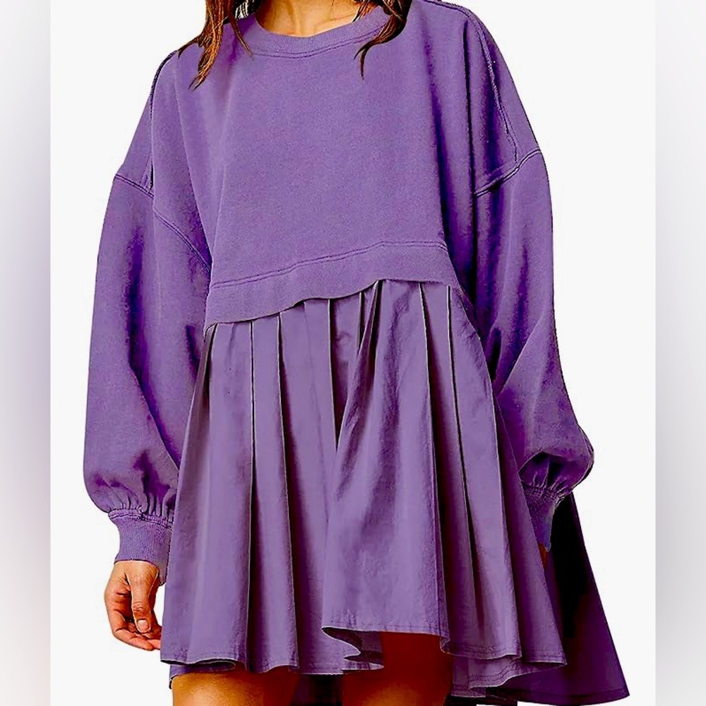 Ugerlov Womens Oversized Sweatshirt Dress Long Sleeve Crewneck Pullover Tops